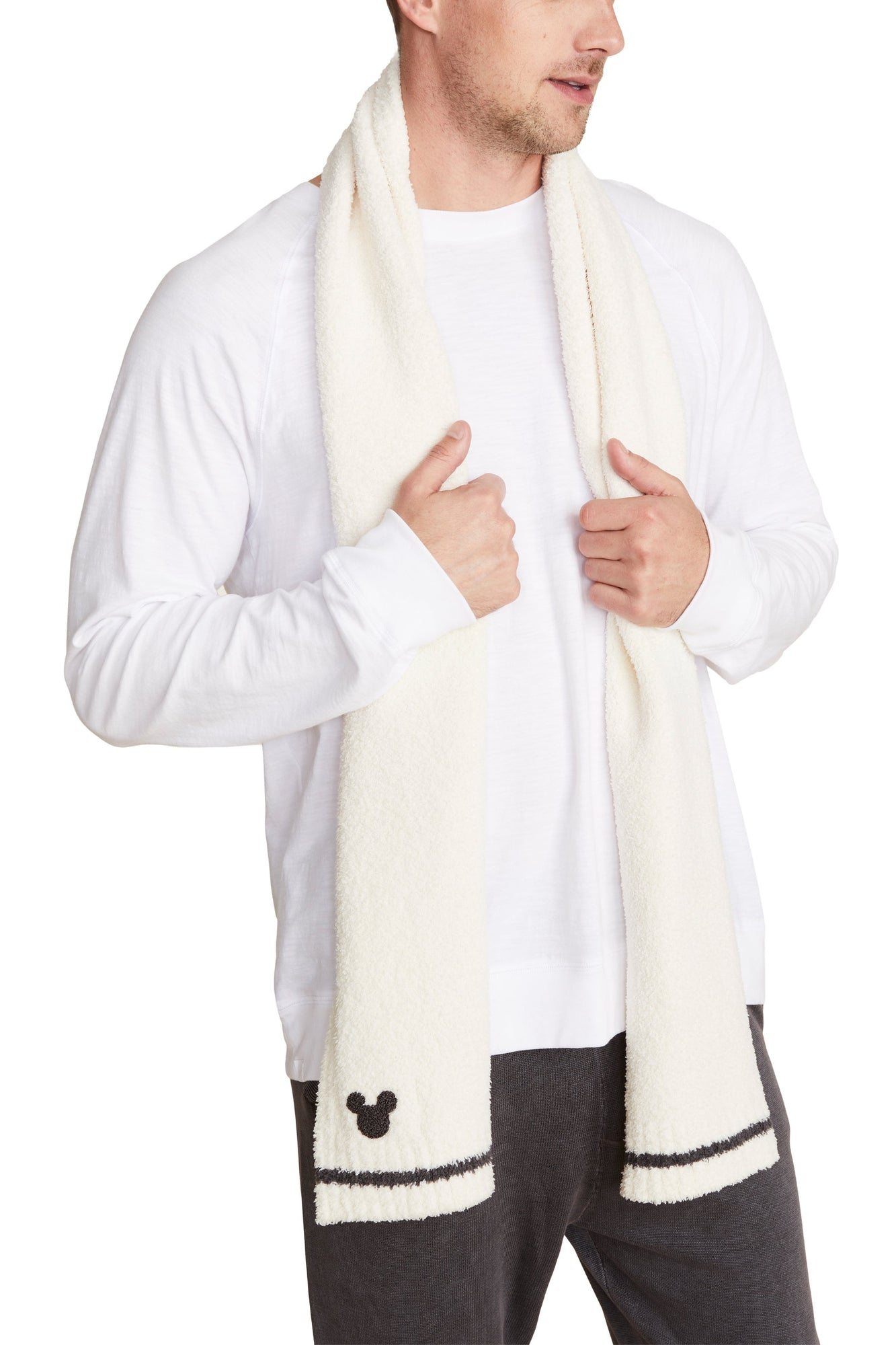 Unisex | CozyChic Classic Disney Adult Mickey Mouse Scarf | Cream/Carbon