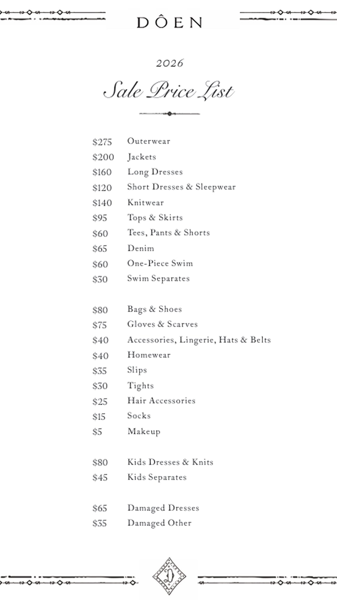 Doen, (LaFA) NY | 260 Sample Sale
