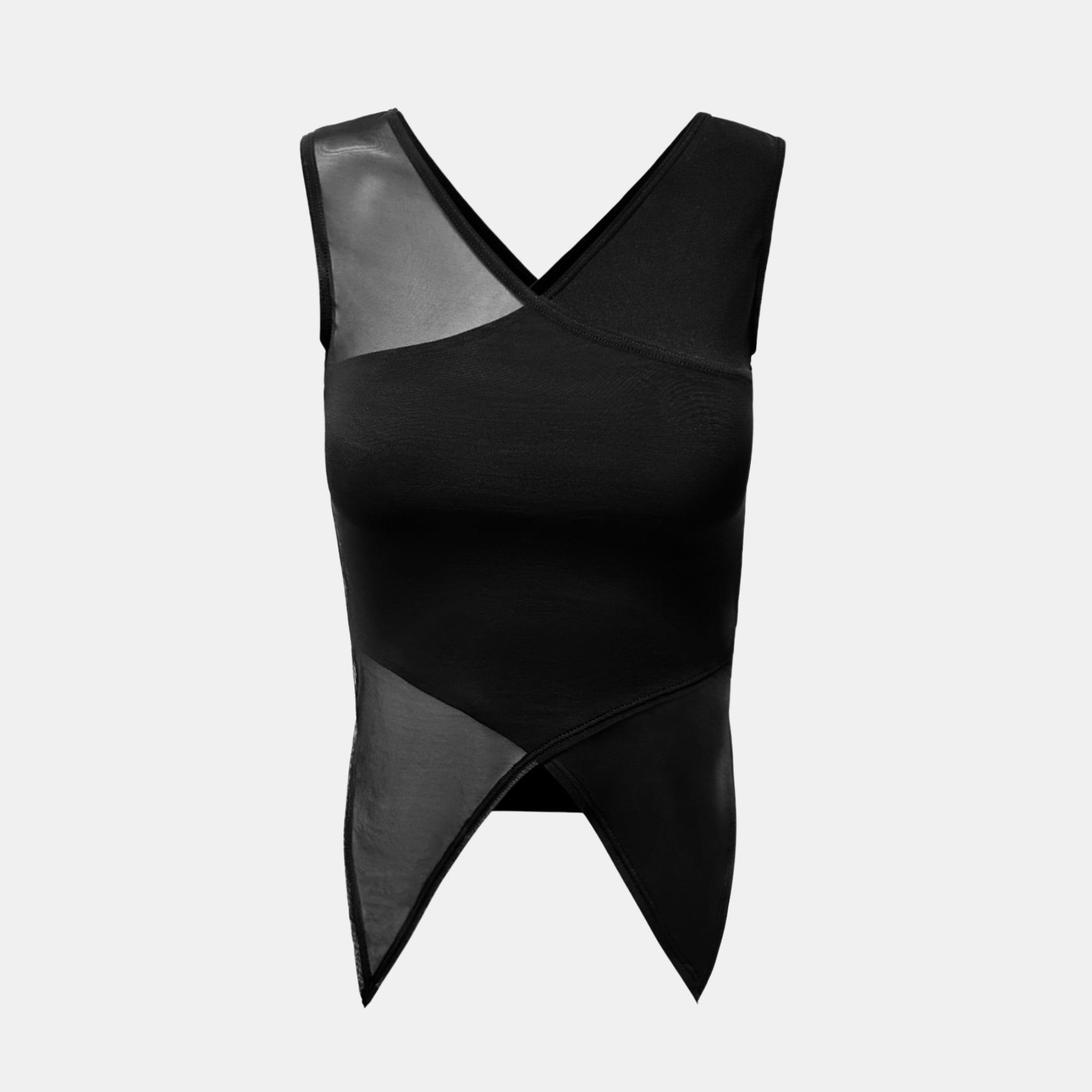 OW Collection DOMINO Chiffon Top Account 002 - Black Caviar