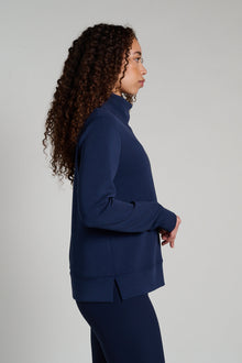 MPG | Dreamweave Mock Neck Sweatshirt | Navy Blazer