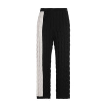 The Two-Toned Cable Knit Pants | Black/Off White