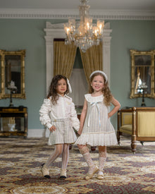 Baby Girls | Iris Tweed Shorts | White x Blue