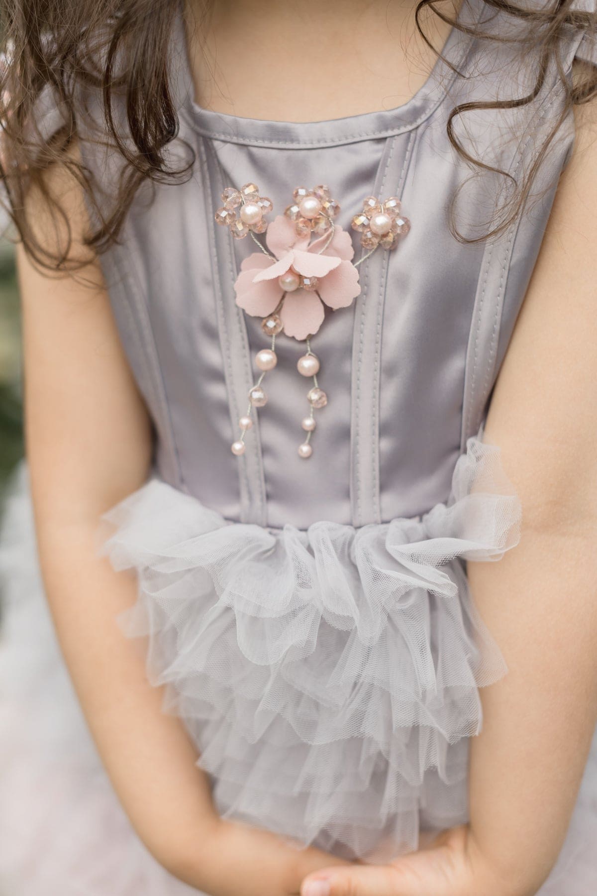 Mia Grey and Pink Ombré Cupcake Tulle Dress | Grey