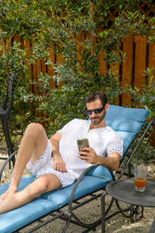 Beach House Linen Short | White