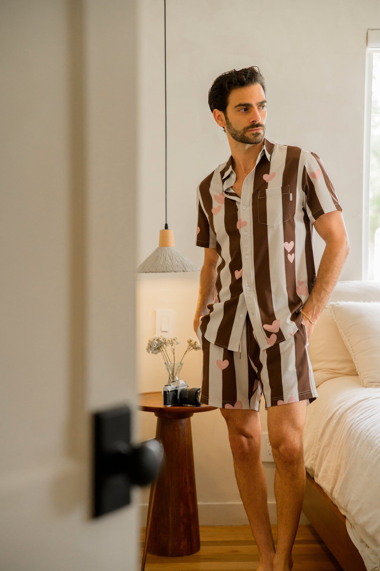 Hearts Weekend Shirt | Pink/Brown