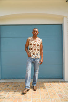 Western Knit Vest | Beige