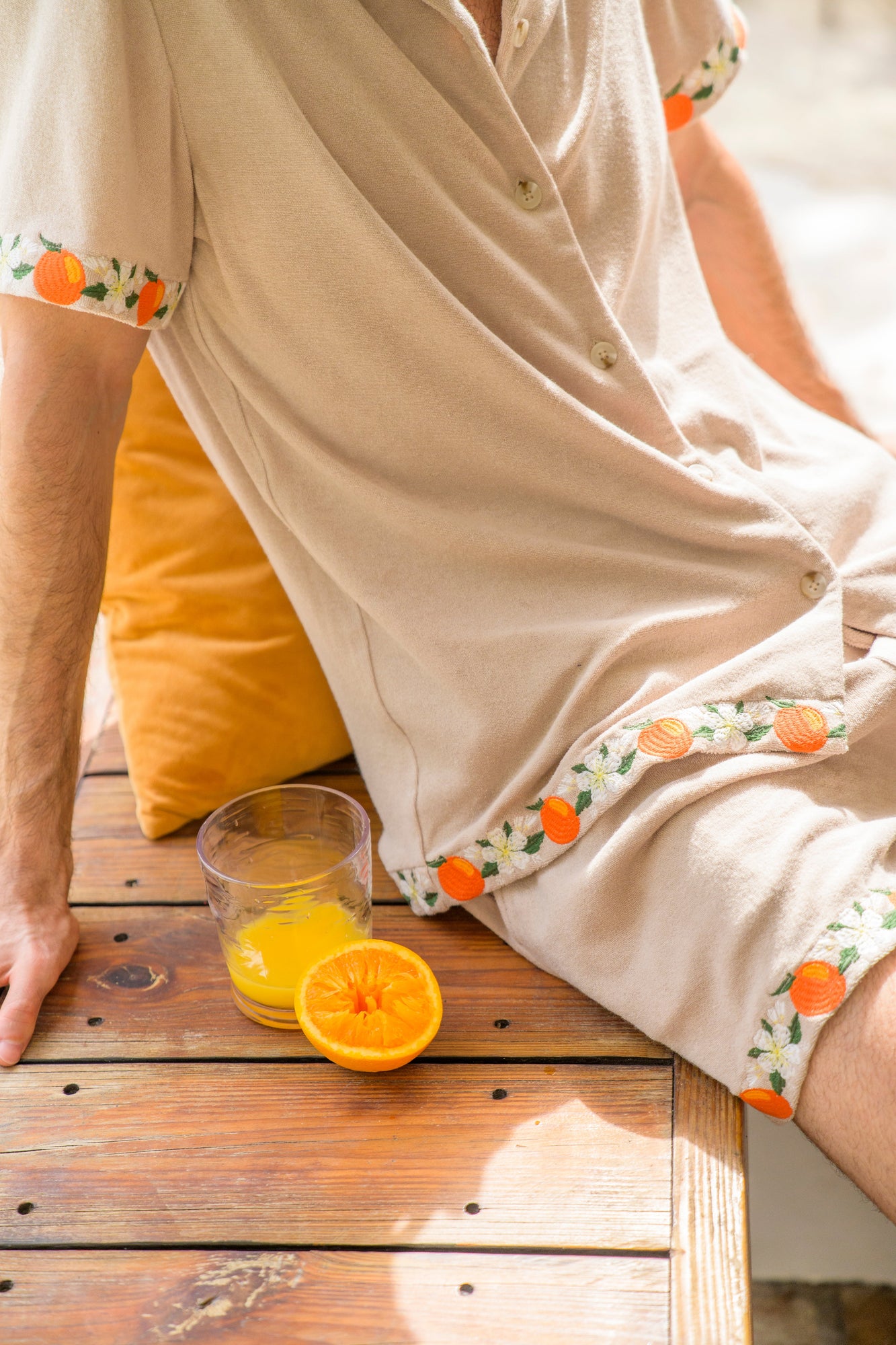 Orange Terry Short | Tan