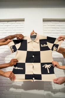 Victory Lap Knit Shirt | Black/White