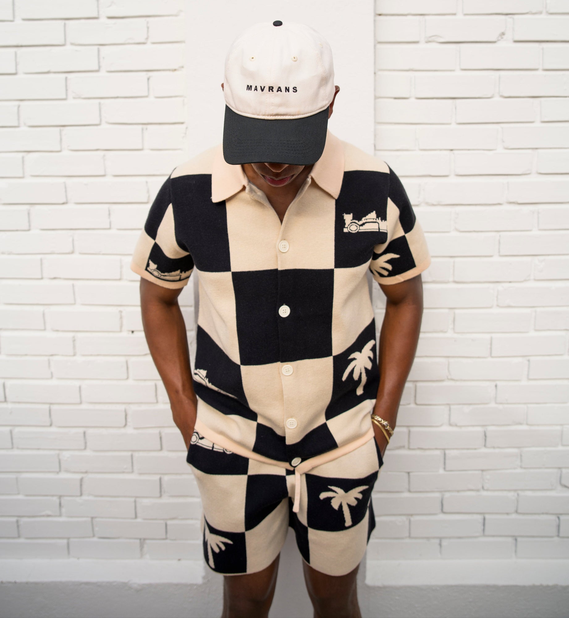 Victory Lap Knit Short | Black/White