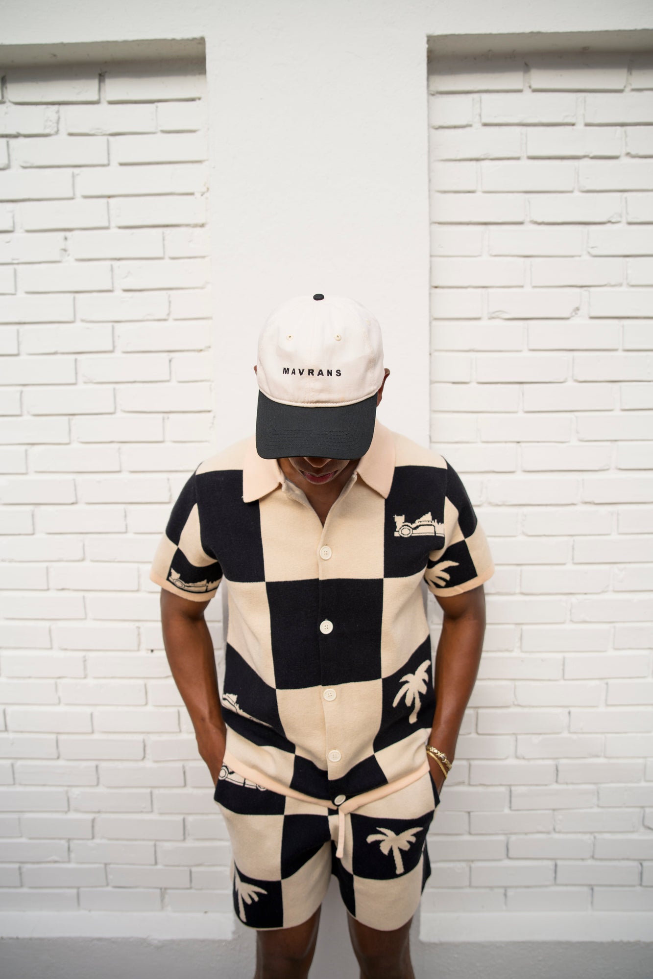 Victory Lap Knit Shirt | Black/White