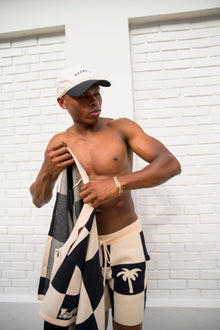 Victory Lap Knit Short | Black/White