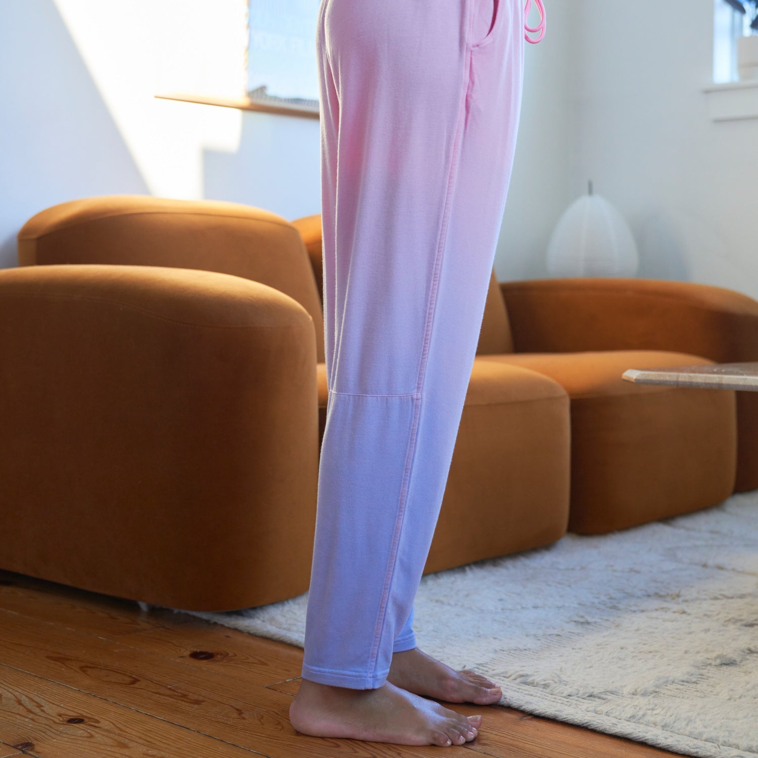 Breathable Modal French Terry Sweatpants | Flamingo/Lavender Gradient