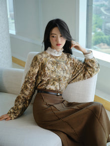 Ethnic Print Cashmere Sweater | Beige