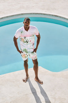 Palm Beach Wallpaper Swim Short | Pink