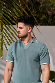Mint Crochet Polo | Blue