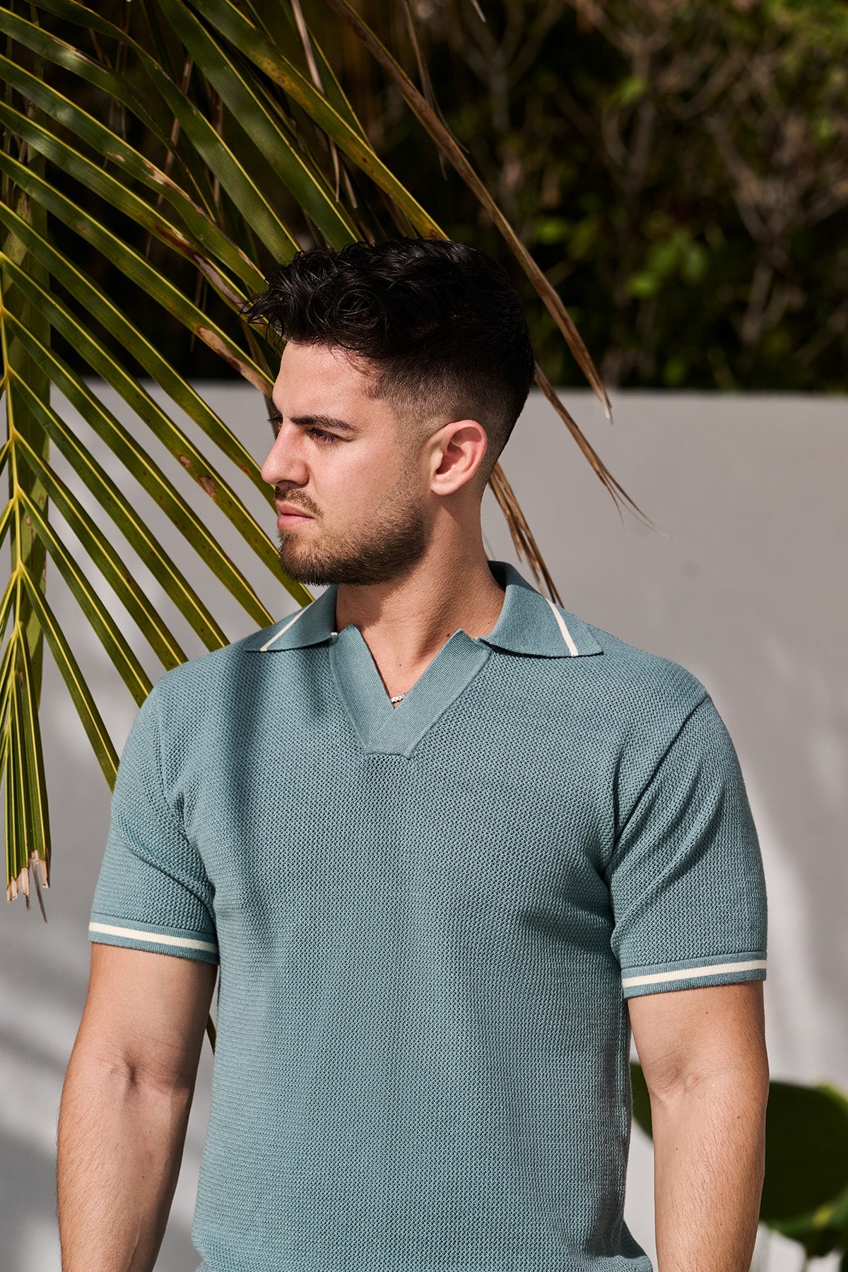 Mint Crochet Polo | Blue