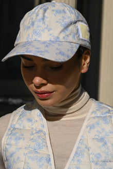 Luca Quilted Cap | Blue Toile