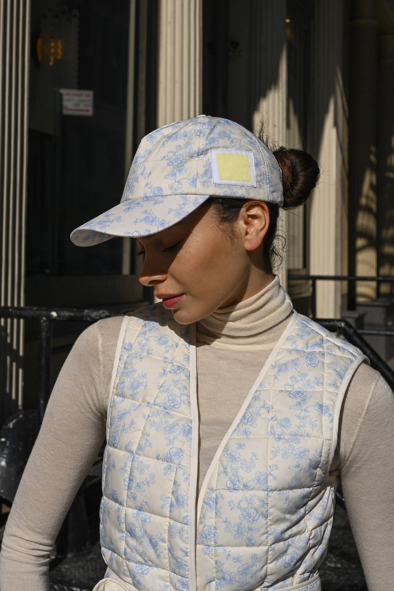 Luca Quilted Cap | Blue Toile