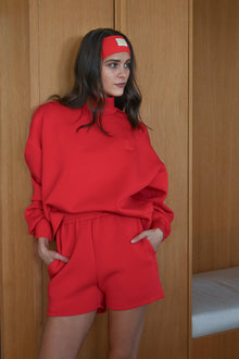 Maya Knit Neoprene Pullover | Ruby