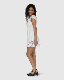 Women | Drifting Slowly Lace Mini Dress | White