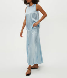 Desi Asymmetrical Satin Skirt | Fountain