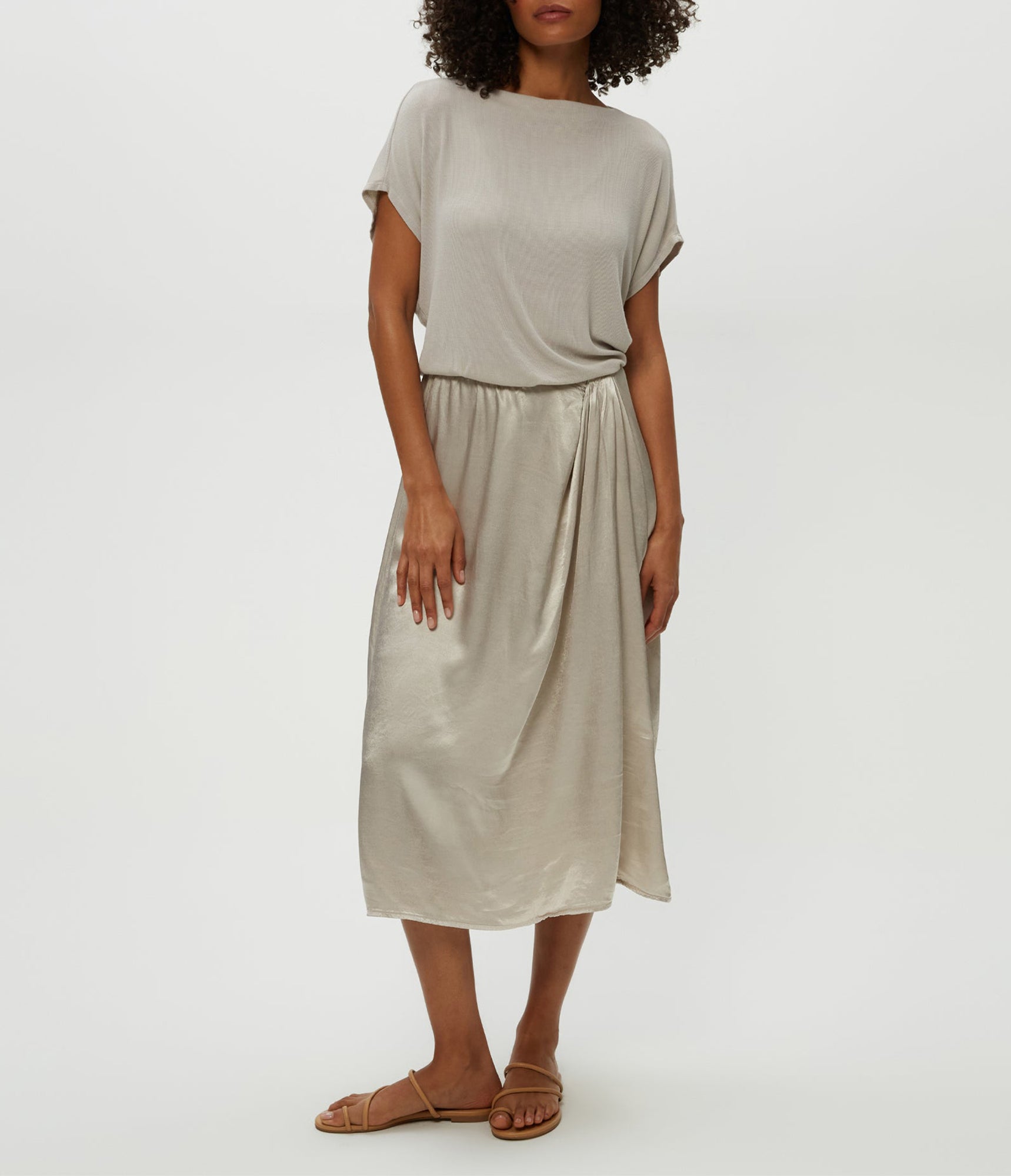 Siobhan Twist Front 2-in-1 Midi | Cement