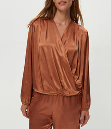 Vita Satin Surplice Top | Terra