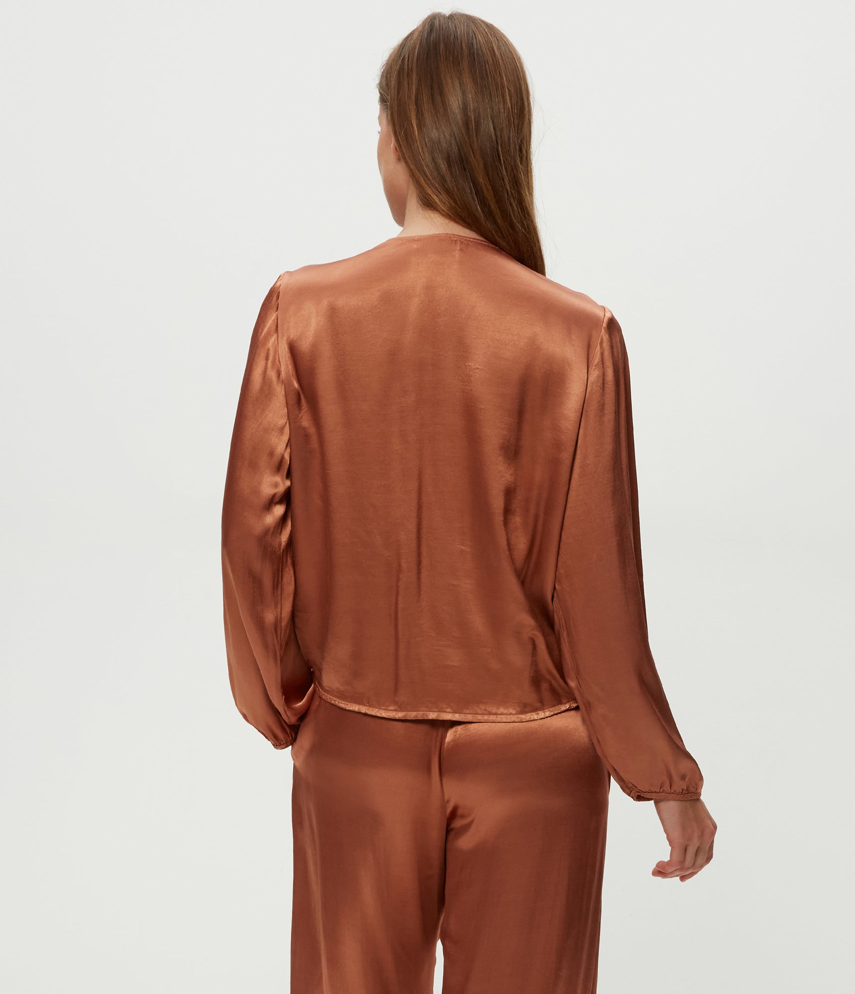 Vita Satin Surplice Top | Terra