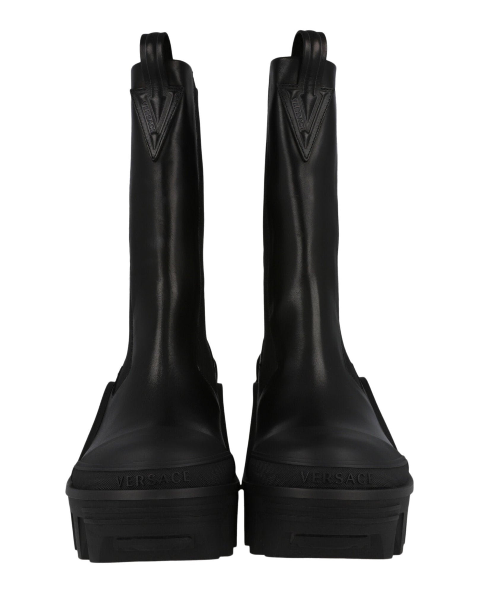 Versace | Mid-Calf Leather Chelsea Boots