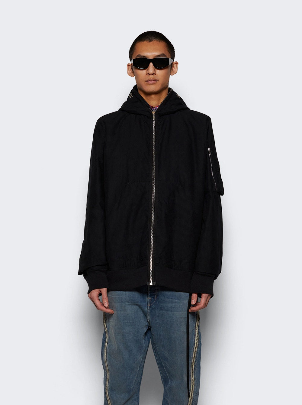 Men | Rick Owens DRKSHDW | Gimp Flight Bomber Jacket | Black