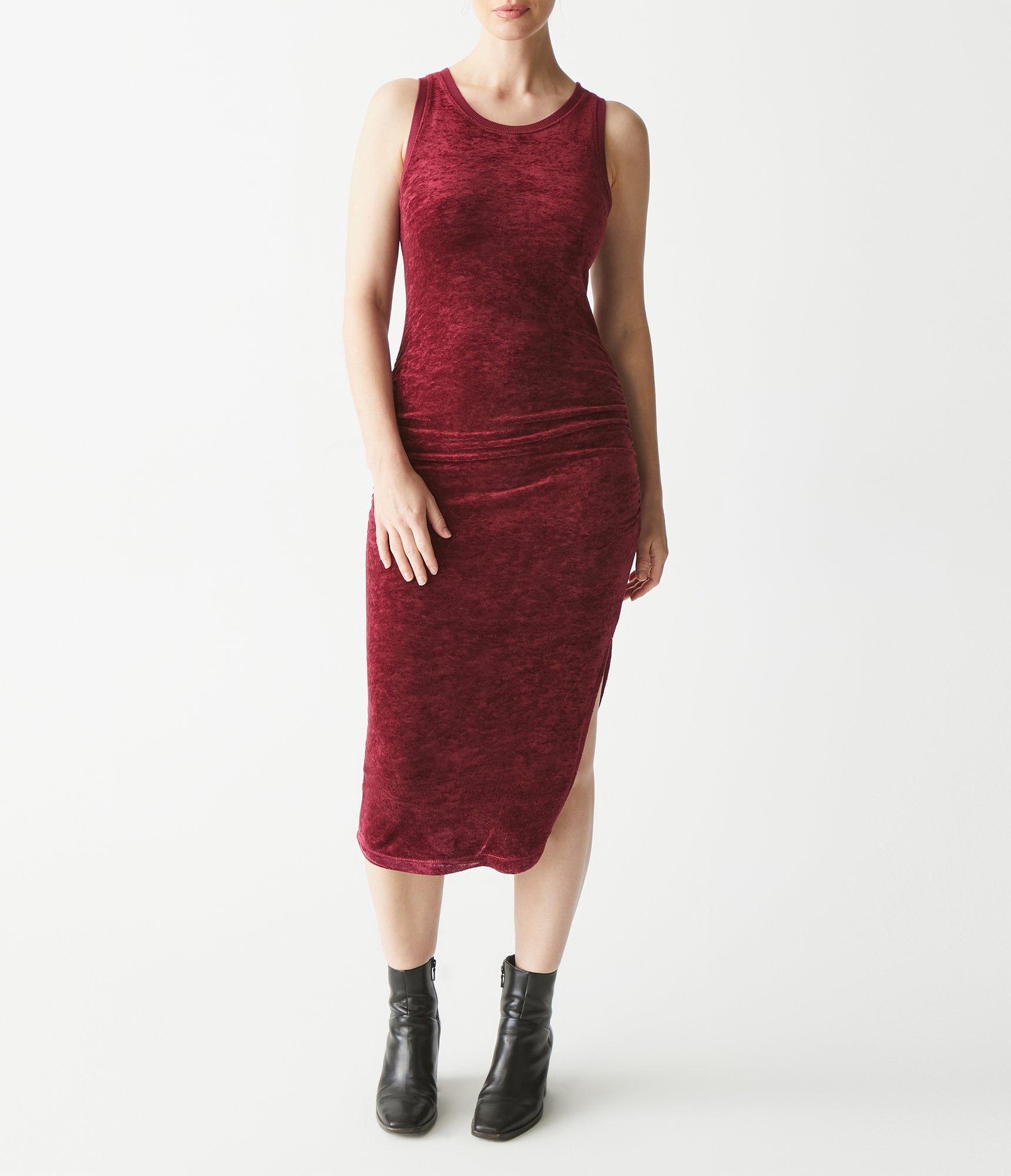 Stacey Velvet Midi Dress | Boysenberry