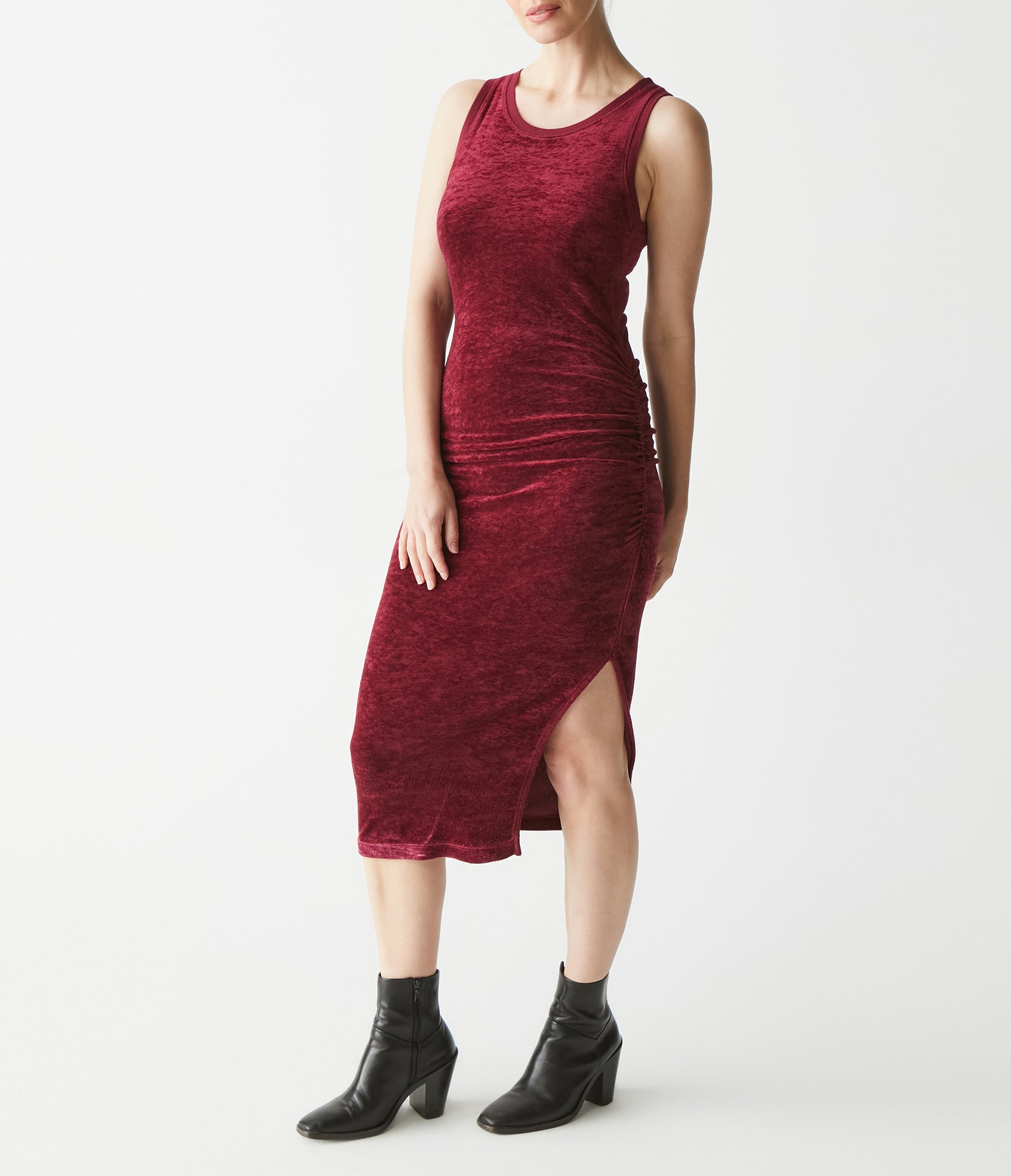 Stacey Velvet Midi Dress | Boysenberry