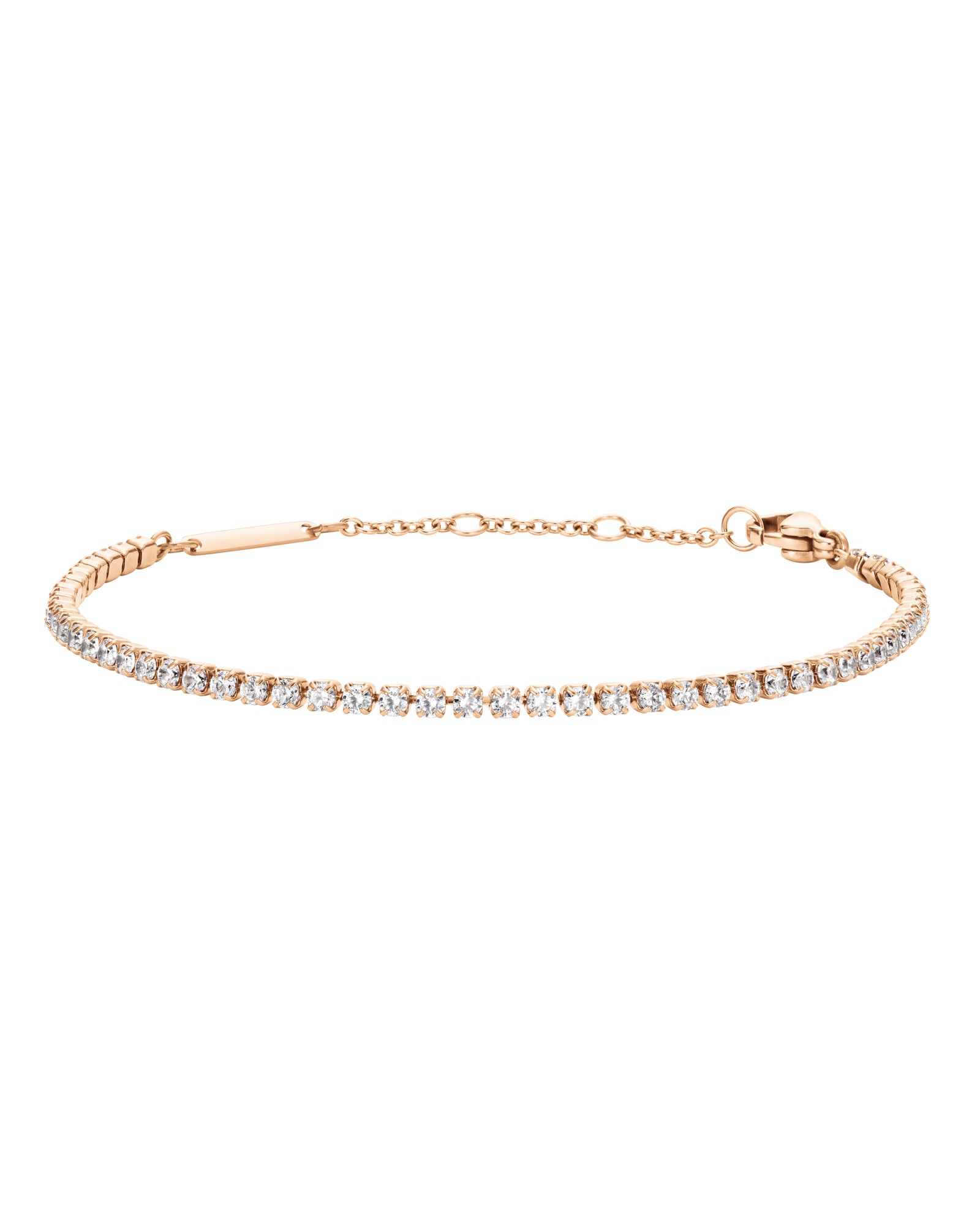 Womens | Quadro Mini & Tennis Bracelet Set | Champagne | Rose Gold