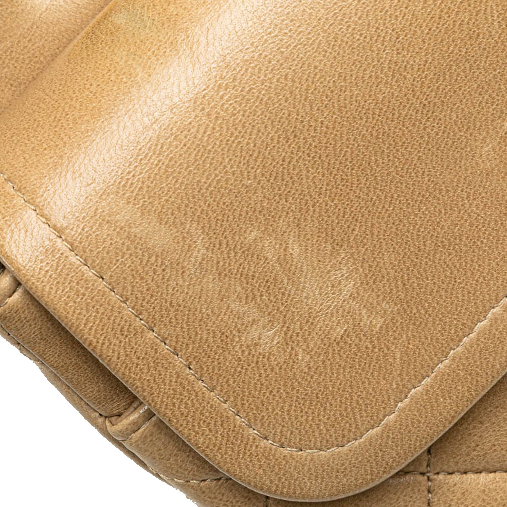 Chanel | Pre-Owned Medium Classic Lambskin Double Flap | Brown/Nude