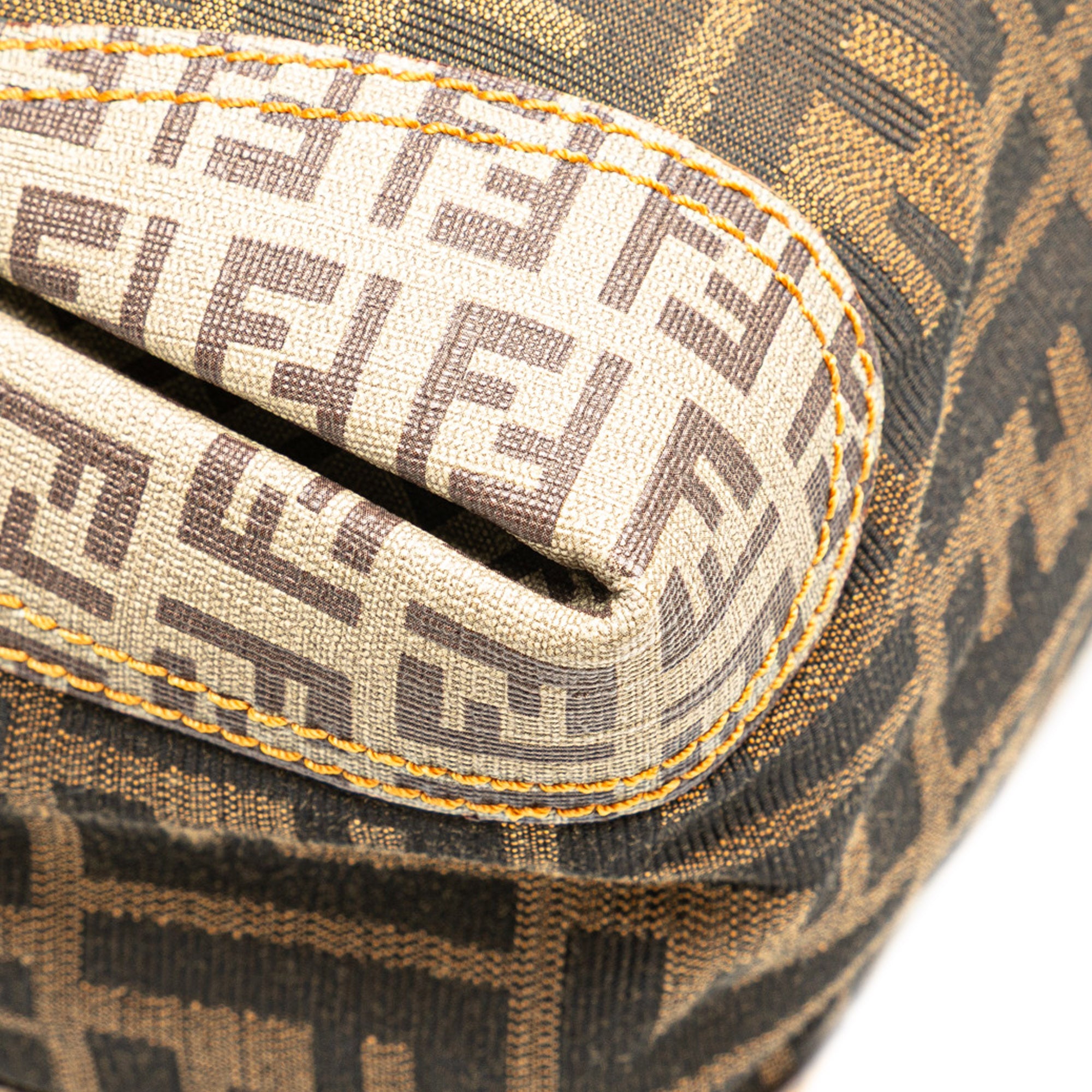 Fendi | Pre-Owned Large Zucca Canvas Mixed Media Tote | Brown