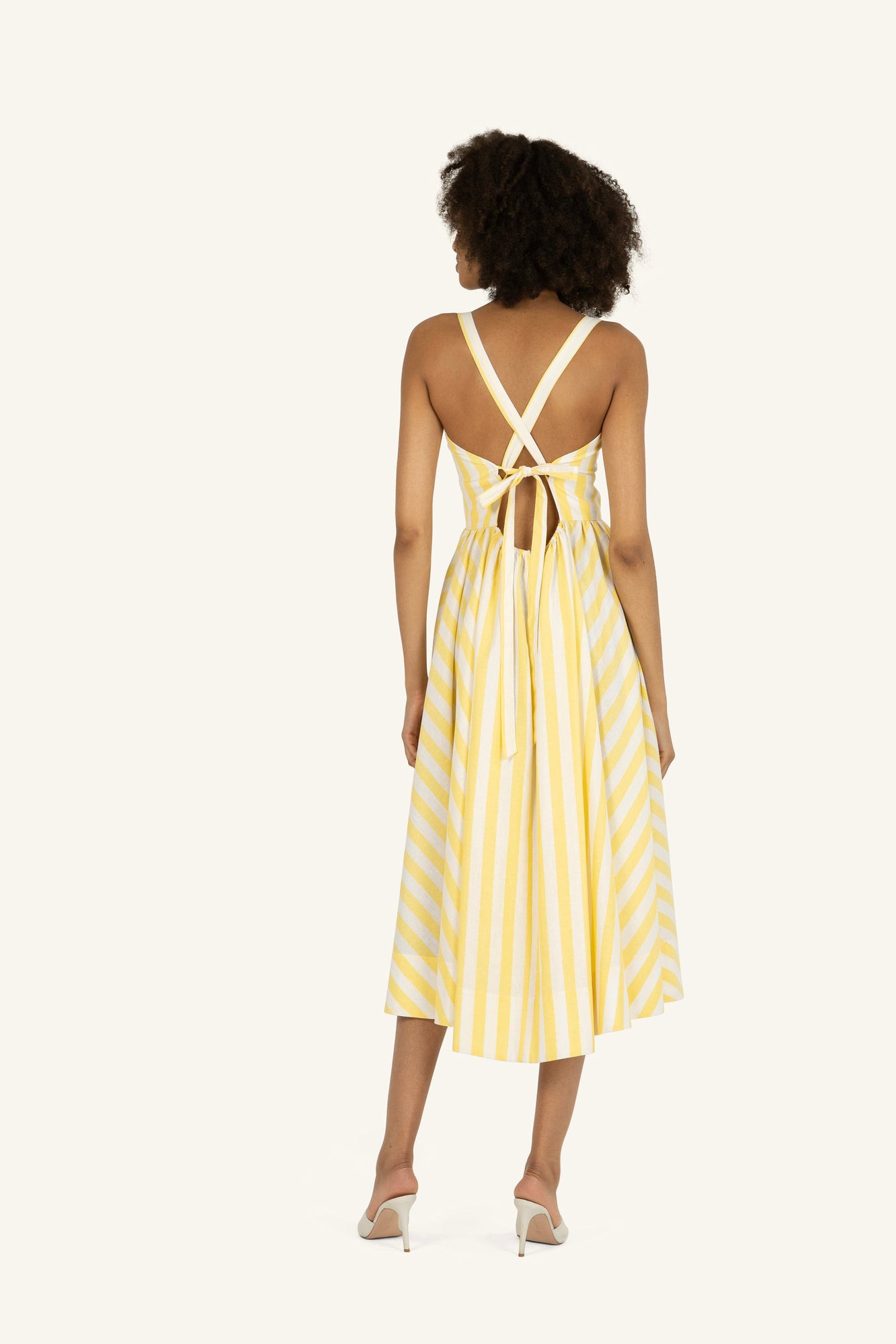 Daisey Dress | Buttercup and White Stripe