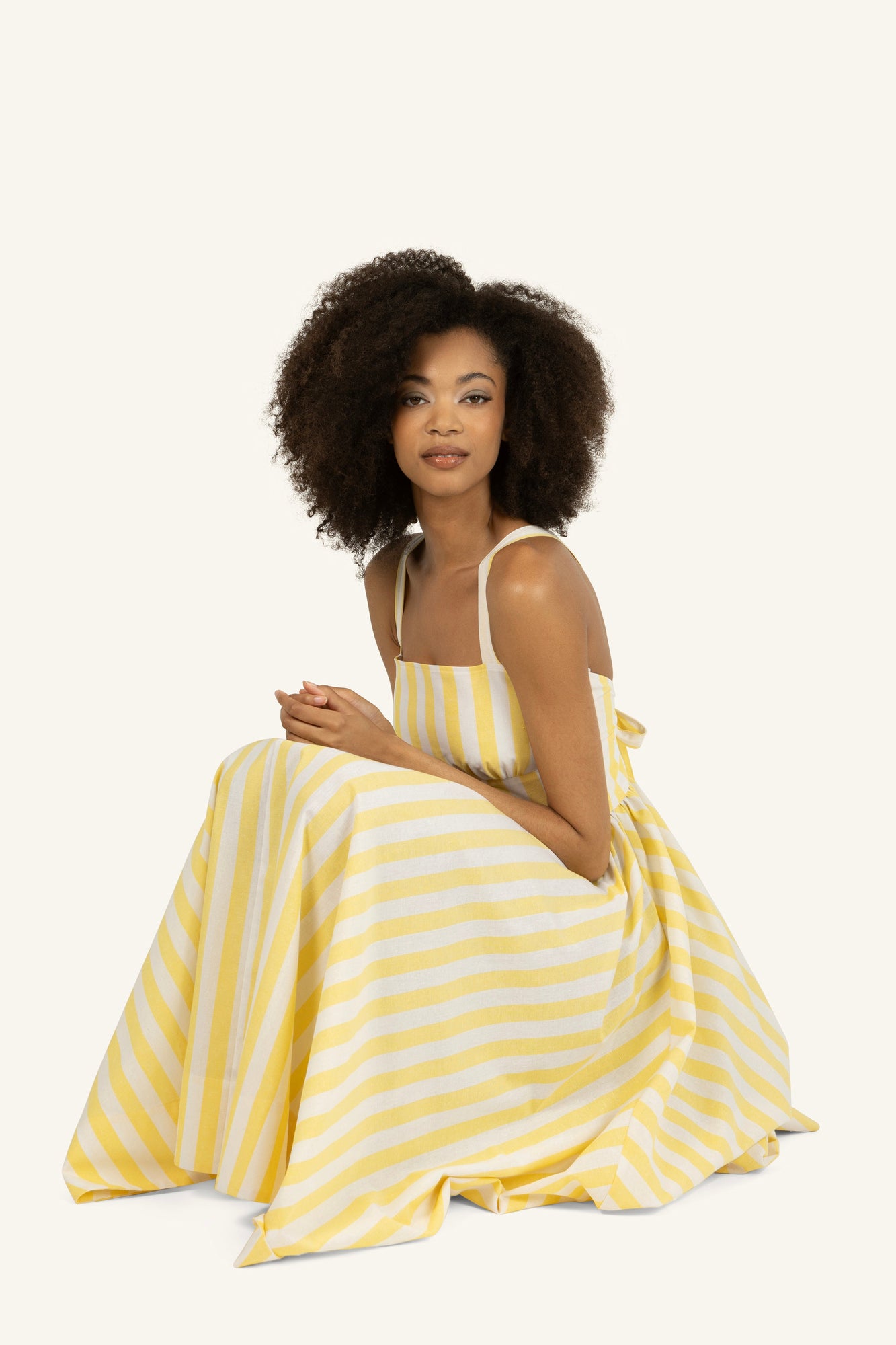 Daisey Dress | Buttercup and White Stripe