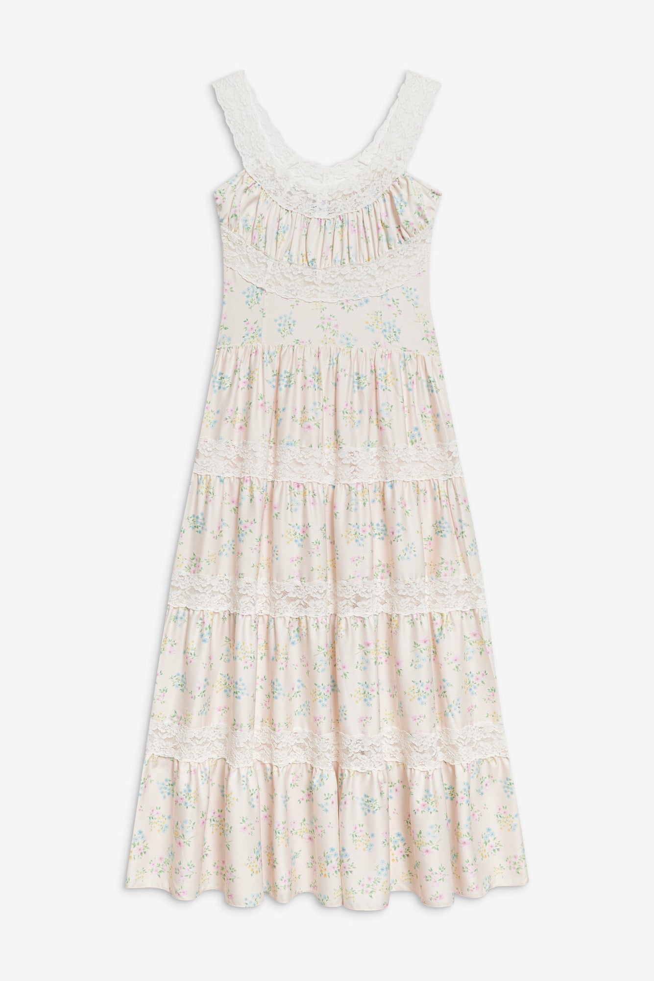 Dakota Floral Satin Maxi Dress | French Riviera