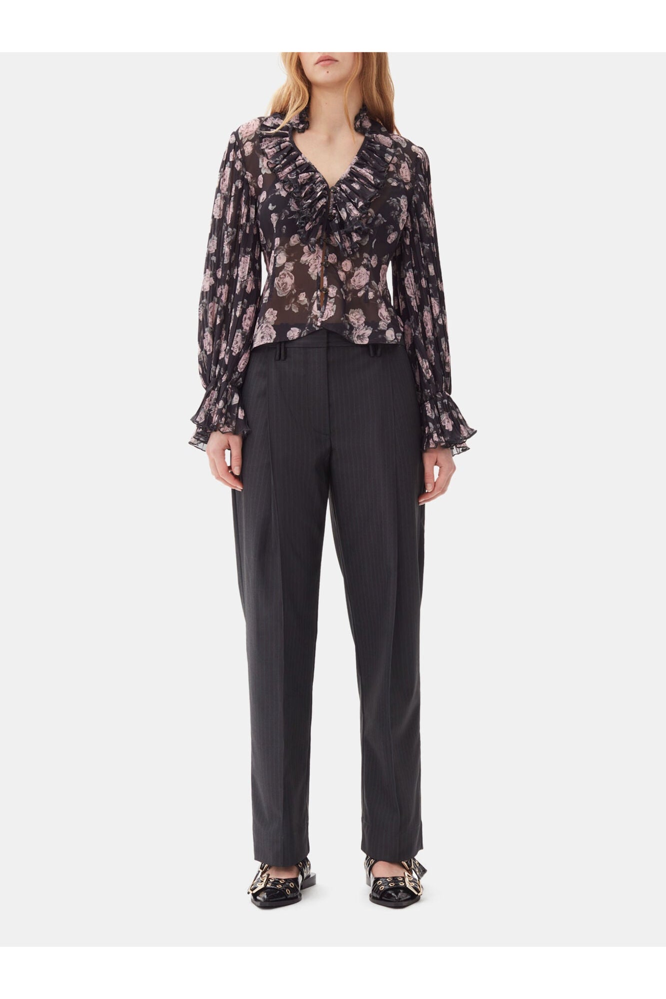 Dark Grey Stripe Suiting Trousers | Phantom