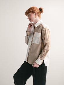 Matter of Fact Shirt - Color Block | Cream x Desert Sand