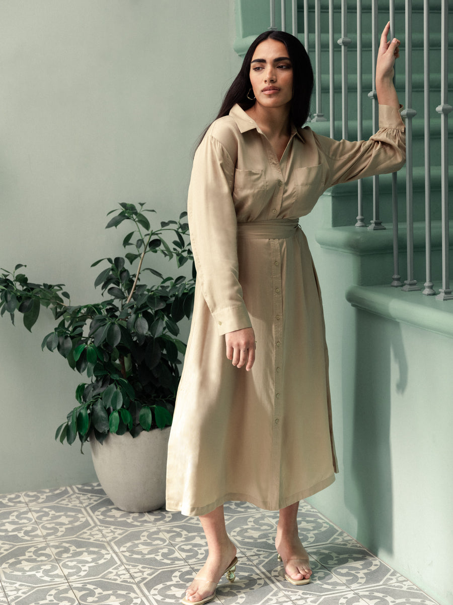 Rooftop Midi Dress | Tan