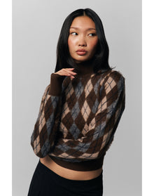 Delia Sweater | Pine Argyle