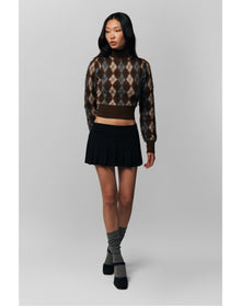 Delia Sweater | Pine Argyle