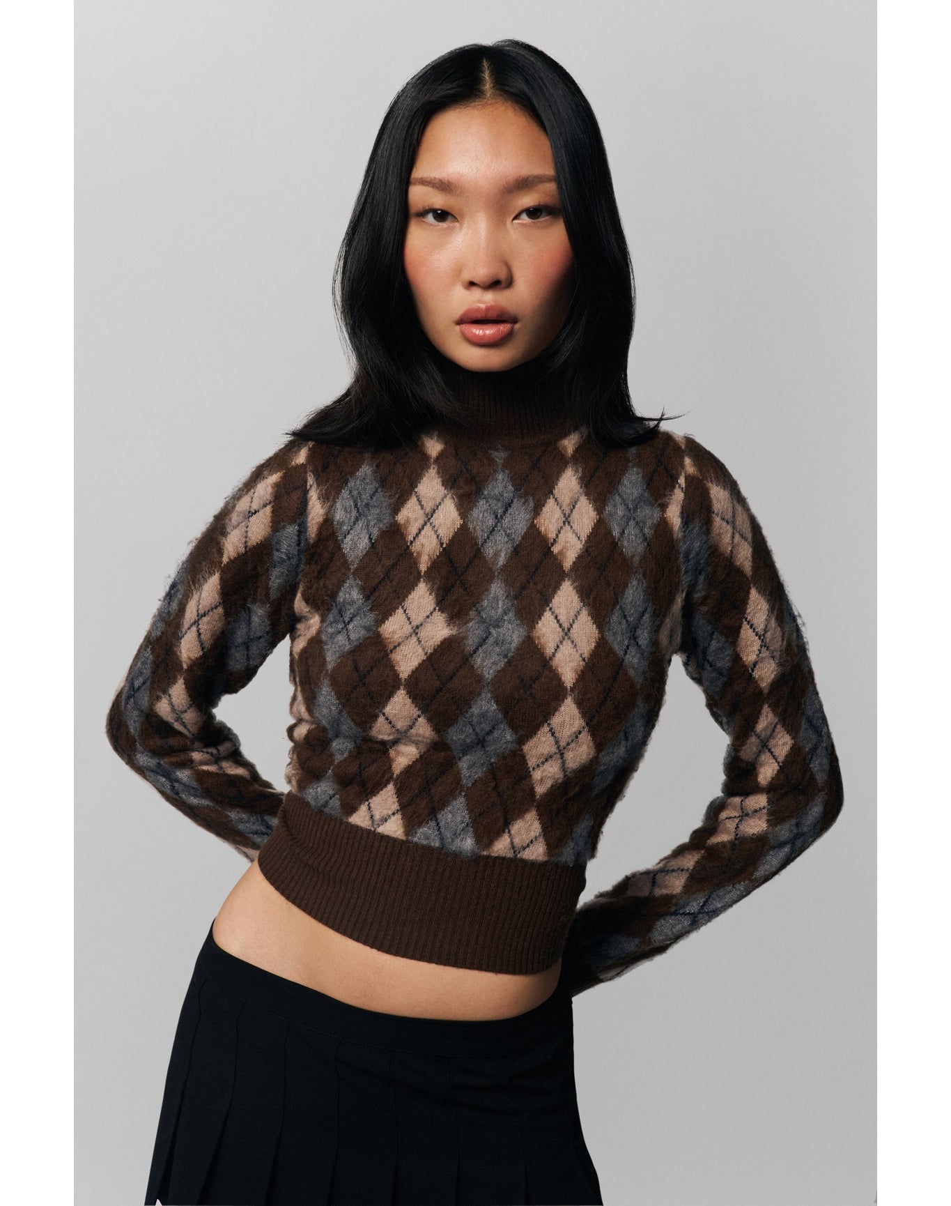 Delia Sweater | Pine Argyle