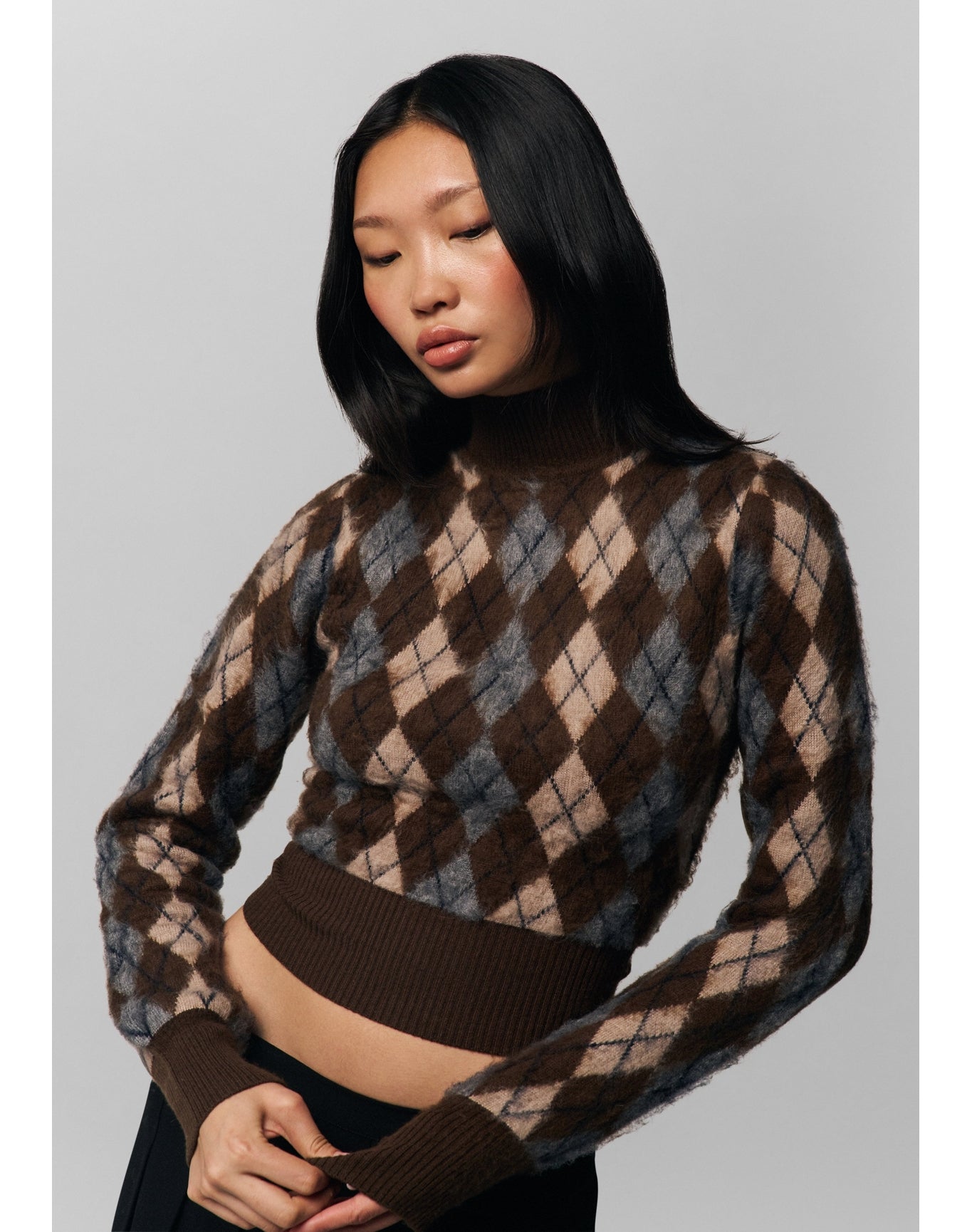 Delia Sweater | Pine Argyle