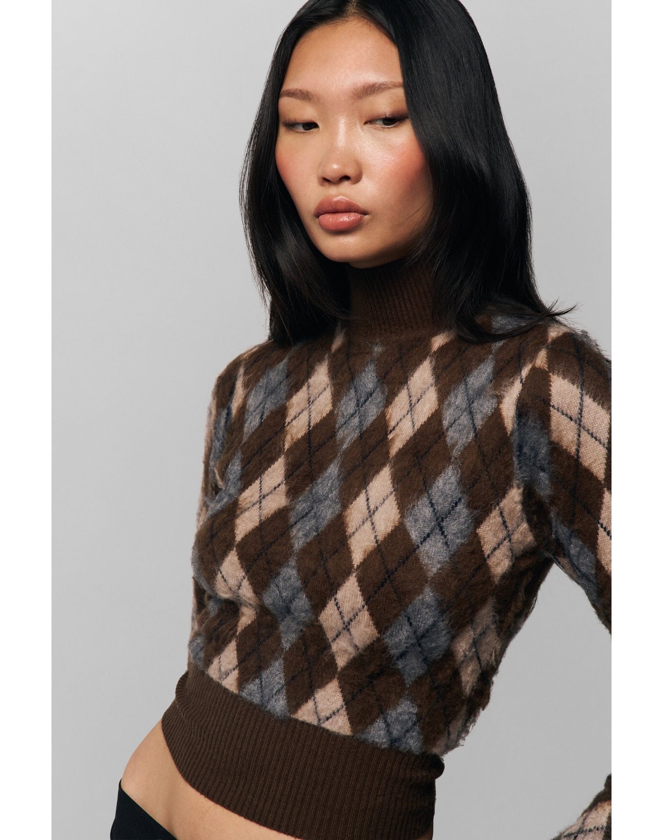 Delia Sweater | Pine Argyle