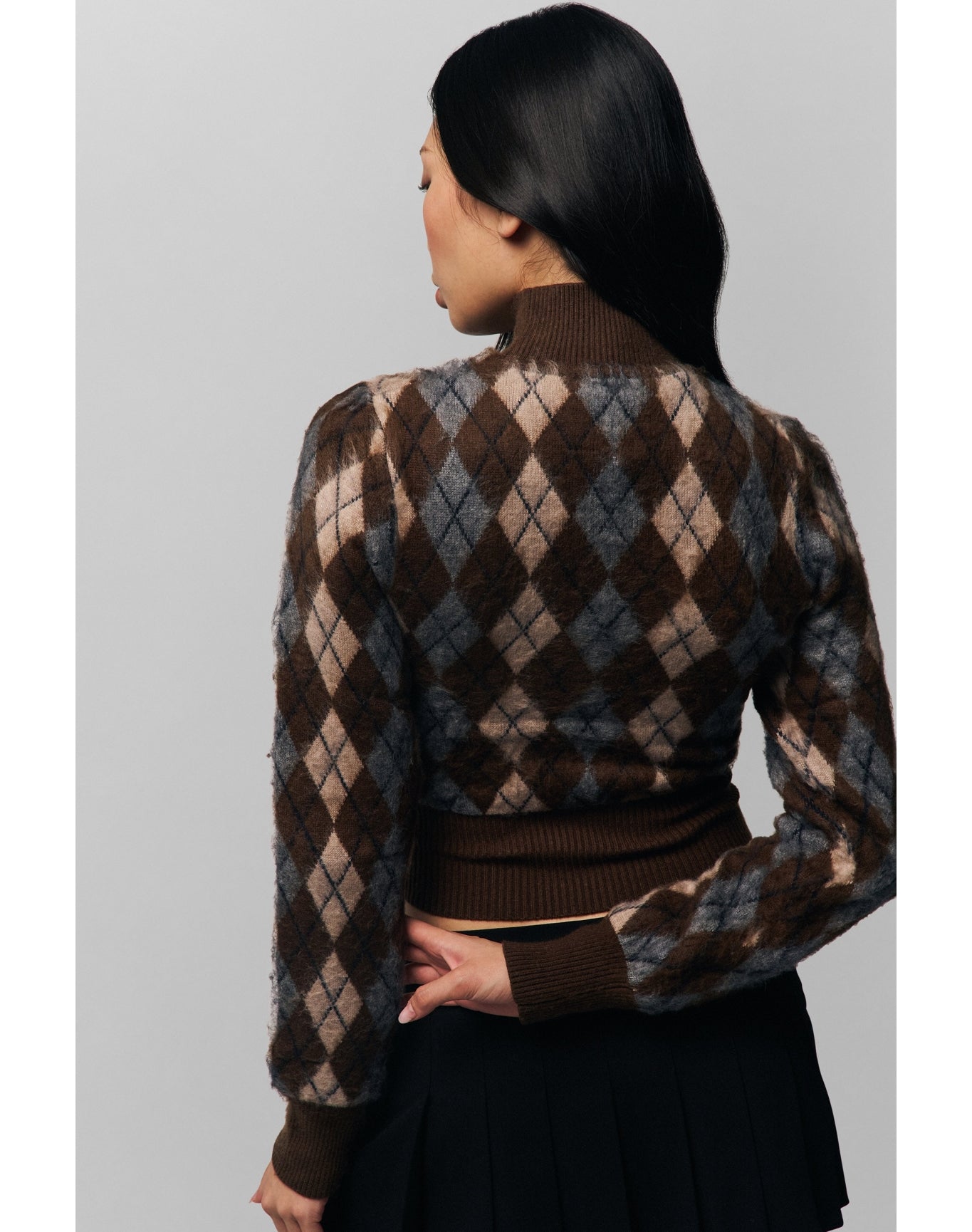 Delia Sweater | Pine Argyle