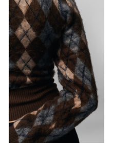 Delia Sweater | Pine Argyle