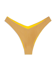 Delilah Neon Seersucker Bikini Bottom | Tangerine