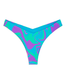 Delilah Paradise Marble Bikini Bottom | Ocean Blue